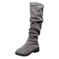 thumbnail image 1 of Gyexs Knee High Boots for Women Winter Heels Slouch Boots Casual Comfort Round Toe Booties Dressy Shoes Z02 Grey Size 9, 1 of 9