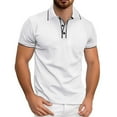 thumbnail image 1 of Gyexs Knit Polo Shirts for Men V Neck Short Sleeve Textured Polo Shirts Classic Collared Golf Stylish Tops Fashion Tops White, Size XXL, 1 of 8