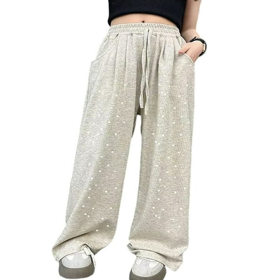 Gyexs Lightweight Cargo Pants Girls Straight Leg Elastic Sportswear Back To School Clothes Lightweight Girls Pants Pants (1, 10-11 Years)