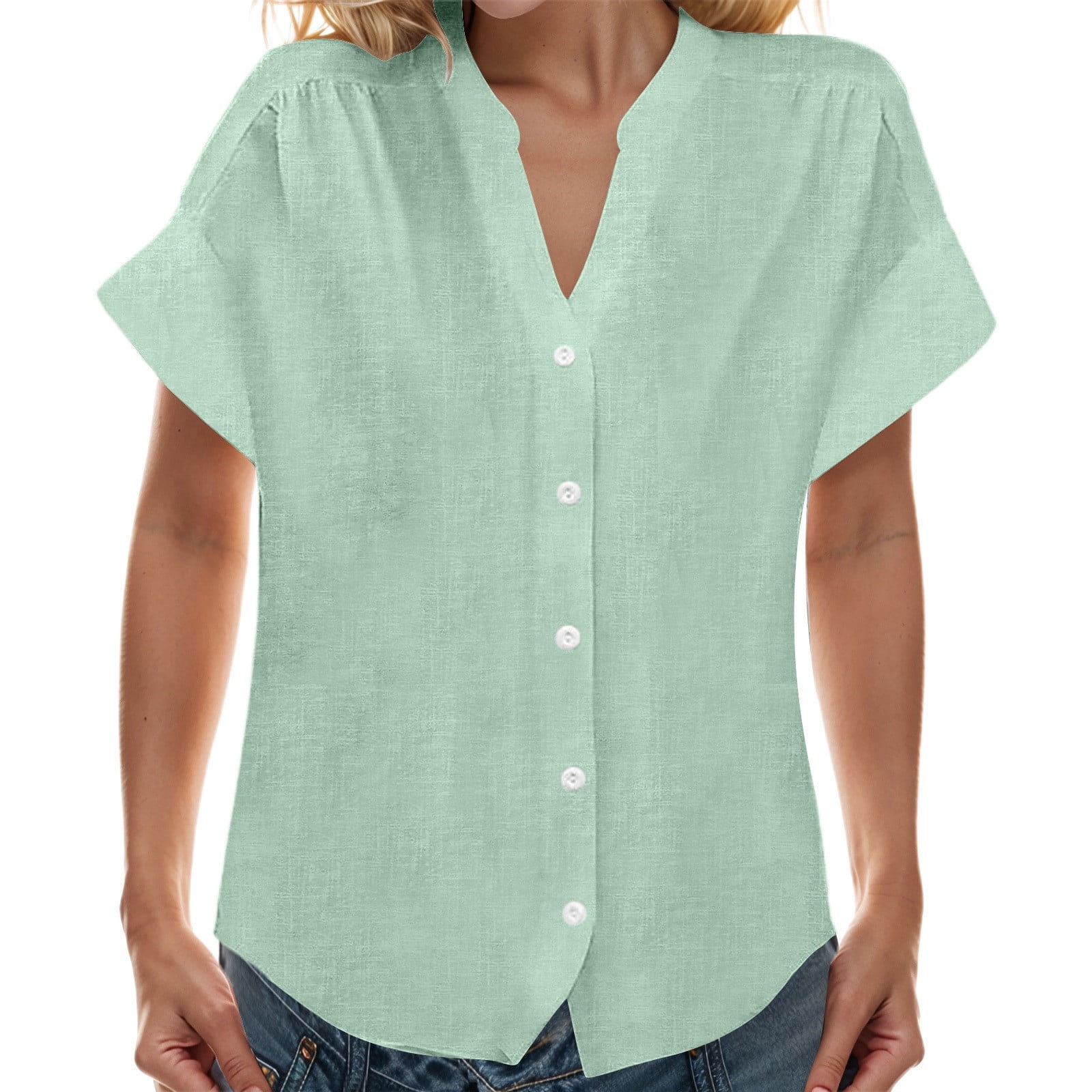 Buttoned Cotton Summer Top main image 0