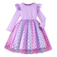 thumbnail image 1 of Gyexs Little Girls Tule Tutu Dress Toddler Kids Flutter Sleeve Princess Sundress Casual Summer Outfit Clothes Z13-Purple 2-3 Years, 1 of 6