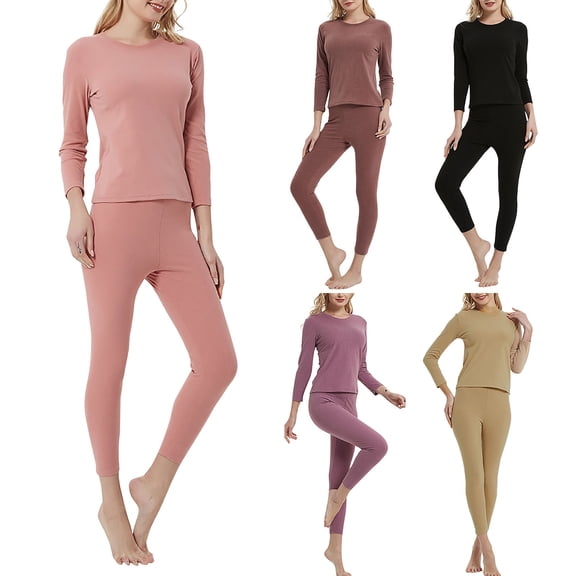 Gyexs Long Johns for Men Thermal - Thermal Underwear for Women Cotton Blend, Lightweight Sweaters Tops Loungewear Sets, Black, Size S