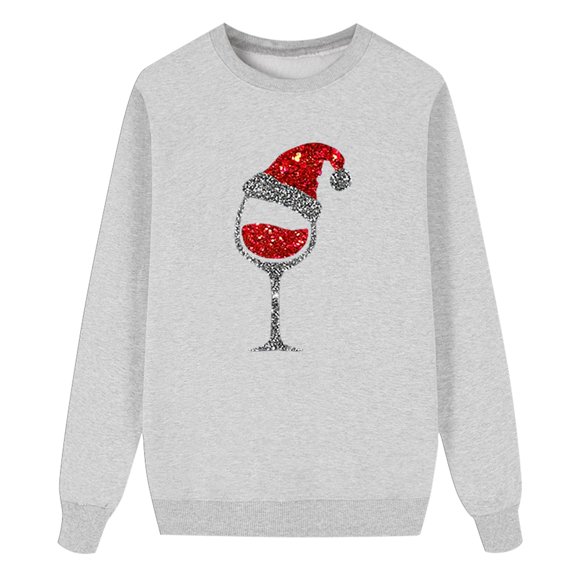 Gyexs Matching Christmas Shirts - Family Christmas Sweaters Plaid, Cartoon Print Trendy O-Neck Xmas Shirts Comfortable Winter Clothes (Kid, Grey, 4-5 Years)