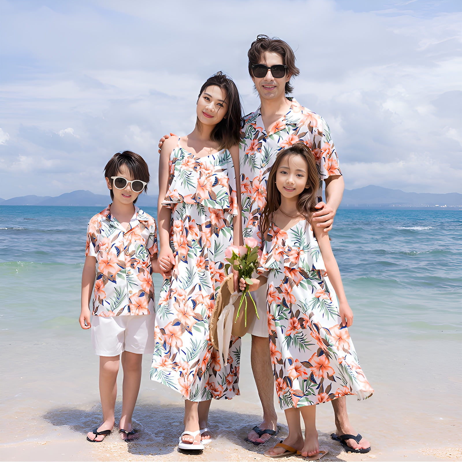 Father Daughter Maui Set Vintage Tropical Toile