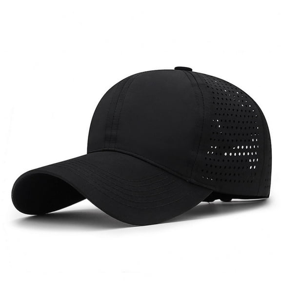 Gyexs Men Adjustable Snapback Baseball Cap Vented Performance Mesh Hat Lightweight Breathable Mesh Caps Quick Drying Sports Hats #Black
