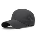 thumbnail image 1 of Gyexs Men Adjustable Snapback Baseball Cap Vented Performance Mesh Hat Lightweight Breathable Mesh Caps Quick Drying Sports Hats #Dark Gray, 1 of 5