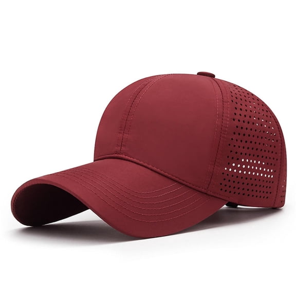 Gyexs Men Adjustable Snapback Baseball Cap Vented Performance Mesh Hat Lightweight Breathable Mesh Caps Quick Drying Sports Hats #Wine