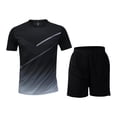 thumbnail image 1 of Gyexs Men's 2 Piece Shirts Shorts Sets Zipper Pockets Quick Drying Gym Athletic Clothes Workout Running Sets Summer Casual Outfits Black, Size XXXXL, 1 of 4