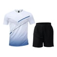 thumbnail image 1 of Gyexs Men's 2 Piece Shirts Shorts Sets Zipper Pockets Quick Drying Gym Athletic Clothes Workout Running Sets Summer Casual Outfits White, Size XXL, 1 of 4