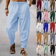 thumbnail image 1 of Gyexs Mens Casual Cargo Pants Casual Slim Fit Dress Pants Hiking Drawstring Pants with Pockets RD3, Size S, 1 of 9
