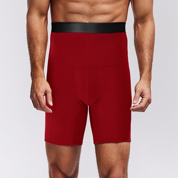 Gyexs Mens Compression Shorts Athletic Base Layer, Stretch Fit Workout Running Training Shorts Z02 Red, Size XL