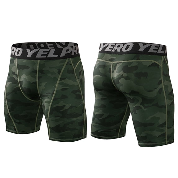 Gyexs Mens Compression Shorts Quick Drying Athletic Stretch Base Layer Shorts Workout Shorts for Running Gym Training Z01 Army Green, Size L