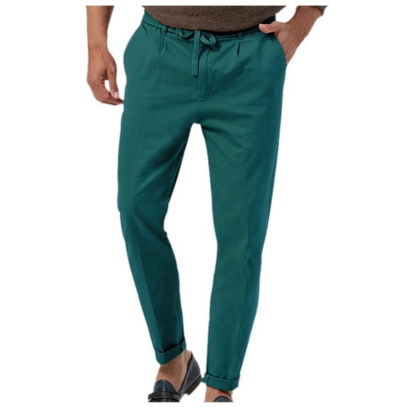 Gyexs Mens Dress Pants Classic Fit Expandable Waist Suit Pleated Front Slacks Casual Dress Loose Fit Slacks Trousers Formal Clothing Blue, Szie XXXL