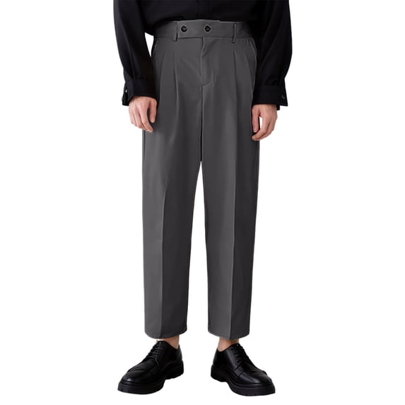 Gyexs Mens Dress Pants Straight Fit Dress Business Work Casual Travel Slacks Spring Summer Bussiness Casual Trousers Men's Fashion Grey, Szie L