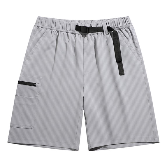 Gyexs Mens Shorts Casual Cotton Drawstring Elastic Waist Shorts Summer Beach Drawstring Shorts Men's Fashion Grey, Size XXXXL