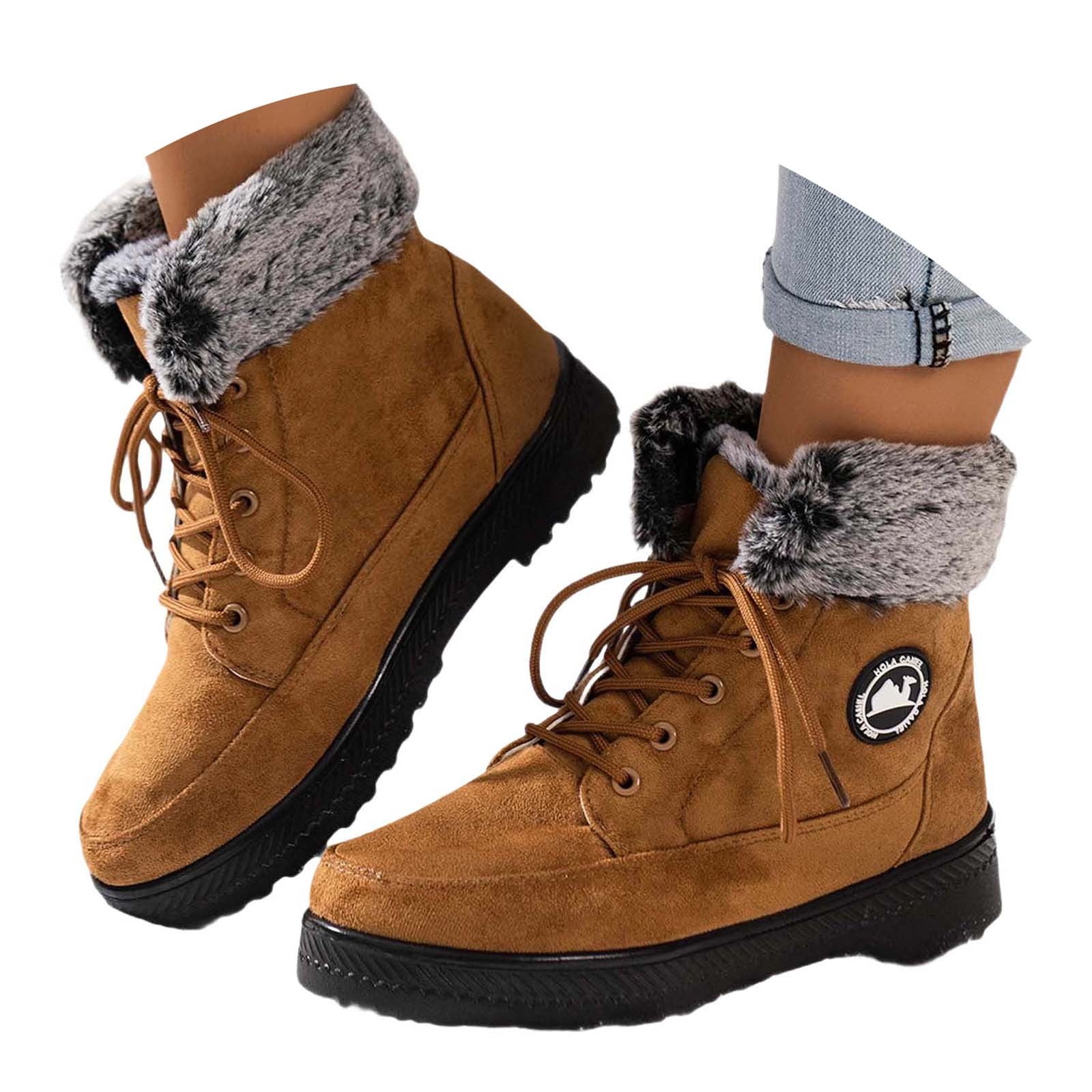 Gyexs Mens Snow Boots Size 13, Winter Shoes for Women Wide Width