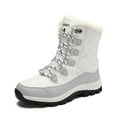 thumbnail image 1 of Gyexs Mens Snow Boots Size 13, Womens Winter Shoes Wide Width, Orthotic Technology, Lace-Up, Chukka, Snip Toe, Women's Fashion, White, Size 7.5, 1 of 8