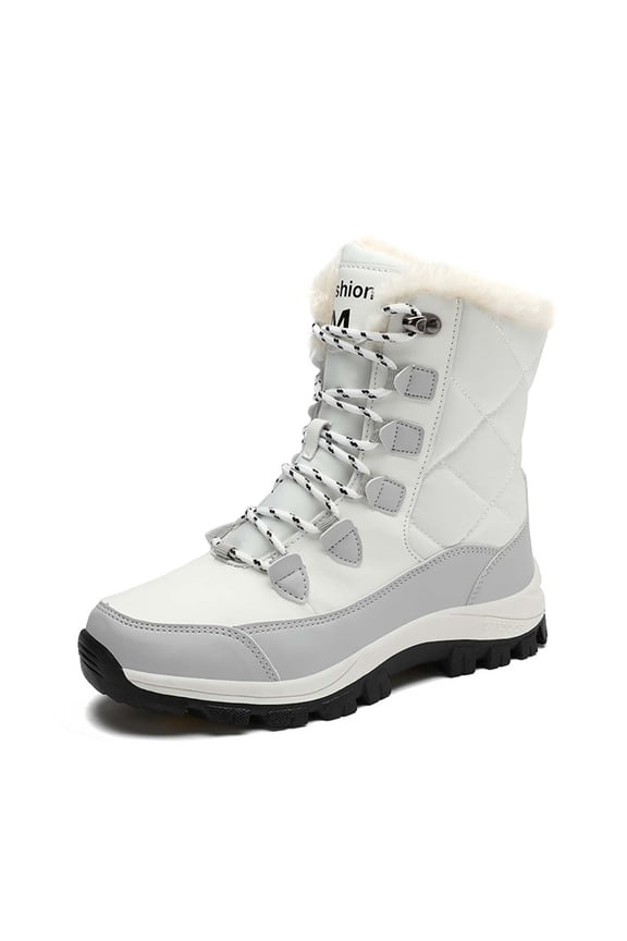 Mens Snow Boots Size 13, Womens Winter Shoes Wide Width, Orthotic Technology, Lace-Up, Chukka, Snip Toe, Women's Fashion, White, Size 7.5