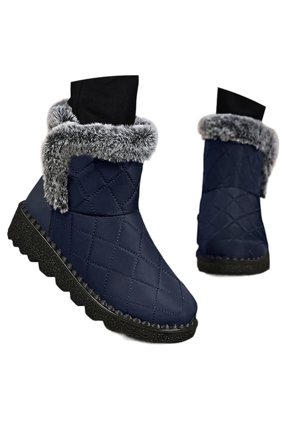 Mens Snow Boots Tall, Winter Shoes for Women 2025, Flexible, Snap, Chukka, Almond Toe, Women's Fashion, Blue, Size 6