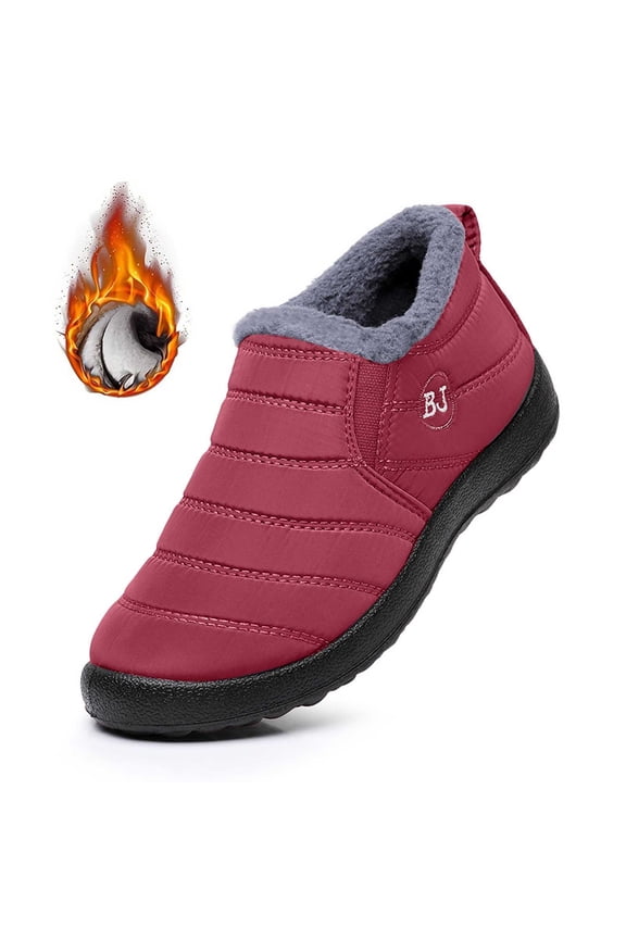 Mens Snow Boots Waterproof, Womens Winter Shoes for Work, Adjustable, Pull-On, Riding, Bump Toe, Men's Fashion, Red, Size 7