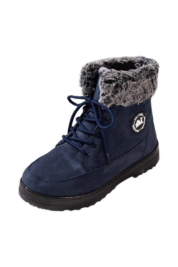Mens Snow Boots, Winter Shoes for Women 2025, Breathable, Buckle, Cold Weather & Shearling, Moc Toe, Sportswear, Blue, Size 10