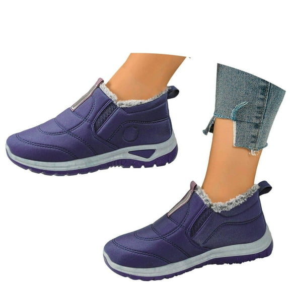 Gyexs Mens Snow Boots Winter Shoes for Women Thermal Insulated Comfortable Lined Booties for Cold Weather Outdoor Activities Z01 Purple Size 7.5