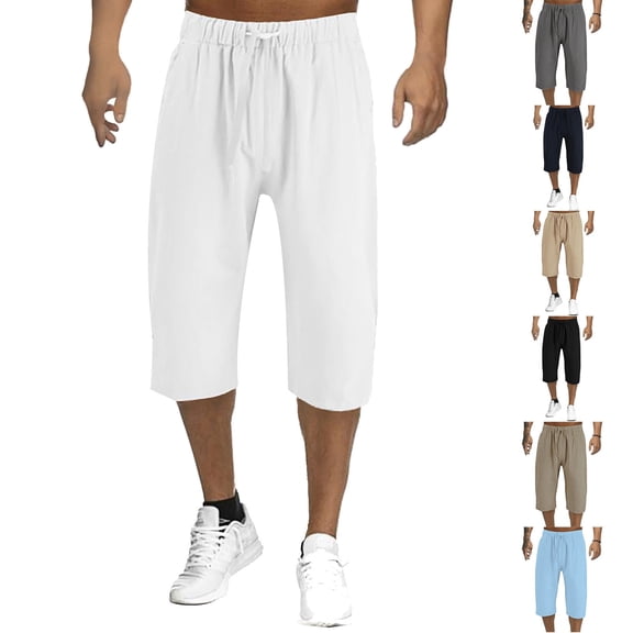 Gyexs Mens Stretch Golf Pants Cotton Drawstring Chino Cargo Pants Hiking Outdoor Twill Track Jogging Sweatpants Blue, Size XL