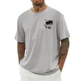 thumbnail image 1 of Gyexs Mens Summer Hawaiian Shirts Classic Fit Short Sleeve Graphic Tee Tops Casual Soft Comfortable Oversized Pullovers Light Gray, Size XXXL, 1 of 4