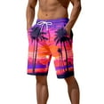 thumbnail image 1 of Gyexs Mens Swim Trunks Quick Drying Swimming Shorts with Compression Liner and Zipper Pockets Summer Holiday Beach Board Shorts #02 Purple, Size XL, 1 of 5