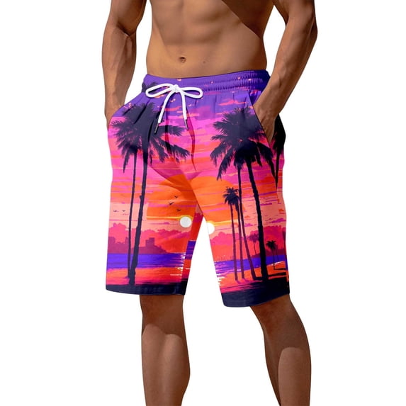 Gyexs Mens Swim Trunks Quick Drying Swimming Shorts with Compression Liner and Zipper Pockets Summer Holiday Beach Board Shorts #02 Purple, Size XL