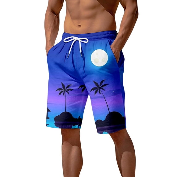 Gyexs Mens Swim Trunks Quick Drying Swimming Shorts with Compression Liner and Zipper Pockets Summer Holiday Beach Board Shorts #03 Blue, Size S