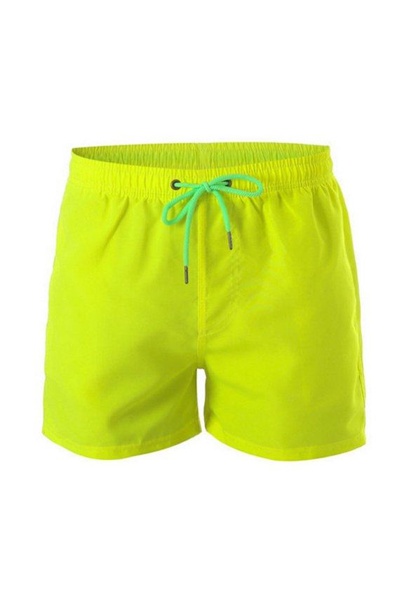 Mens Swim Trunks Running Athletic Shorts Lightweight Quick-Drying Gym Workout Shorts Casual Training Short Pants with Pockets Light Yellow, Size L