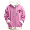 thumbnail image 1 of Gyexs Merry Christmas Hoodies for Women Men Xmas Tree Christmas Sweater Xmas Furry Trim Unisex Pullover Christmas Hoodies X01 Pink & Size L, 1 of 3
