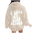thumbnail image 1 of Gyexs Oversized Hoodies for Women Men Christmas Valentines Day Sweatshirts Hooded Long Sleeve Pullover Tops Trendy Winter Clothes Z02 Khaki & Size XXXXL, 1 of 7