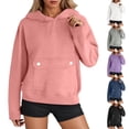 thumbnail image 1 of Gyexs Oversized Hoodies for Women Cute Lined Crewneck Sweatshirts Fall Fashion Casual Y2K Drawstring Pullover Tops, Black, Size XL, 1 of 8
