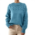 thumbnail image 1 of Gyexs Oversized Sweaters for Women Casual Long Sleeve Crewneck Pullover Tops Solid Lightweight Knit Pullover Tops Womens Fall Clothes, Sky Blue, Size XL, 1 of 4