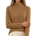thumbnail image 1 of Gyexs Oversized Sweaters for Women Soft Turtleneck Long Sleeve Wool Sweater Fall Loose Knit Pullover Sweater Tops Women's Fashion, Gold, Size XL, 1 of 4