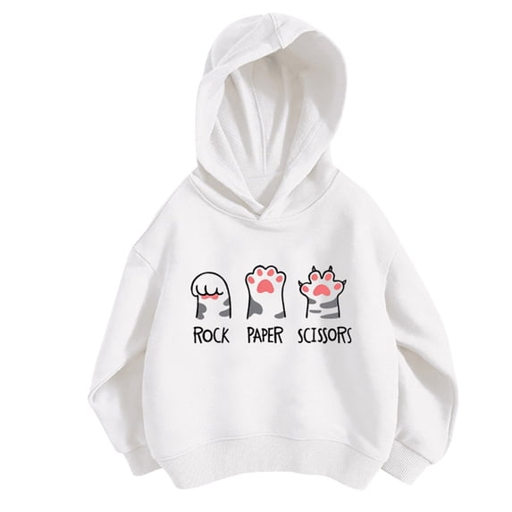 Gyexs Oversized Sweatshirt, Big Girl Pullover Tops, Size 8-9 Years, White