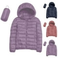 thumbnail image 1 of Gyexs Packable Down Jacket Womens Puffer Jackets Light Weight Outdoor Winter Coats Puffy Hooded Coat Snow Ski Hiking Travel, Watermelon Red, Size S, 1 of 6