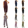 thumbnail image 1 of Gyexs Pants Sets Women 2 Piece Outfits Dressy Casual Striped/Plaid Sleeveless Tank Top and Wide Leg Barrel Loungewear Set Gingham Outfits Suits, 1 of 9
