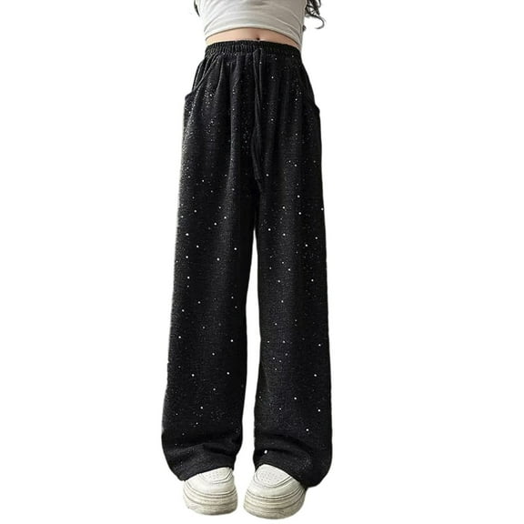 Gyexs Parachute Pants for Boys Girls Elastic Waist Drawstring Sweatpants Back To School Outfits Girls Wide Leg Pants Jeans (b, 6-7 Years)
