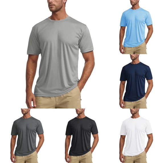 Gyexs Rash Guard for Men Short Sleeve, Mens Swim Shirt, Sun Shirt UPF+ 50 UV Protection, SPF Quick Drying Rashguard GY1, Size L