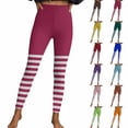 thumbnail image 1 of Gyexs Red and White Striped Tights for Women Christmas Leggings Funny Party Wear Soft Thermal Winter Tights Brown & Size M, 1 of 6