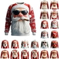 thumbnail image 1 of Gyexs Santa Christmas Sweaters for Men 2025 Funny Christmas Sweatshirts Crewneck 3D Printed Xmas Holiday Pullover Shirts for Couple #13 Red & Size XL, 1 of 4