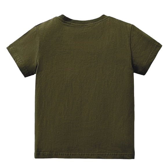 Gyexs Shirts for Boys 4T-5T Little Boys Shirt Casual Summer Short Sleeve Shirt Soft and Comfortable Shirt (Toddlers, Army Green, 4-5 Years)