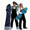thumbnail image 1 of Gyexs Ski Snow Bibs & Pants Women Men Overalls - Waterproof Winter Thermal Snow Pants Outerwear Valentines Day Couple Activewear Jumpsuits, Black & Size S, 1 of 10