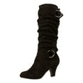 thumbnail image 1 of Gyexs Slouchy Boots for Women Knee High Mid Calf Boots Fashion Block Heel Warm Winter Boots Black Size 9, 1 of 5