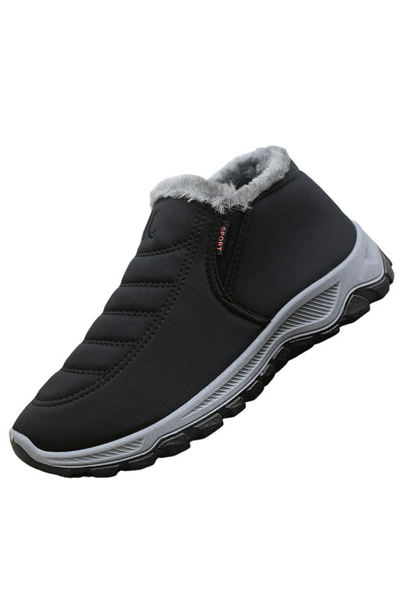 Snow Boots for Women Winter Footwear Barefoot Shoes Waterproof Hiking Boots Warm Sheepskin-Lined Orthopedic Shoes on Ankle Sneakers with Arch Support, BK1, Size 9