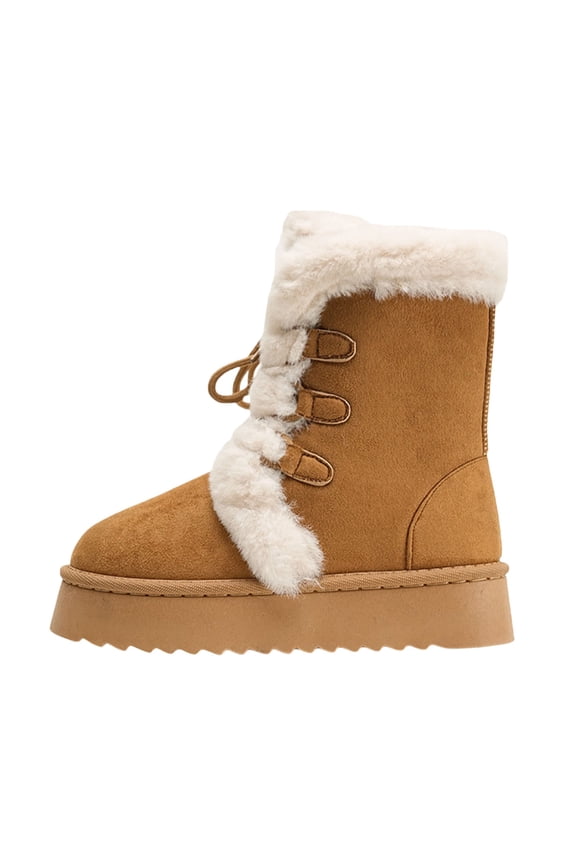 Snow Boots for Men Wide Feet, Womens Winter Shoes for Work, Flexible, Speed Laces, Hiking, Split Toe, Women's Fashion, Brown, Size 8.5