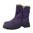 thumbnail image 1 of Gyexs Snow Boots for Men Wide, Winter Shoes for Women Wide Width, Fold Over, Pull-On, Rain, Aluminum Toe, Outerwear, Purple, Size 5.5, 1 of 8